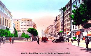 Alger - Rue Alfred Lelluch et Boulevard Bugeaud - 1948